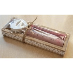 Kerzen Set " Wunderkerze/Du bist Wundervolle "  altrosa/pink