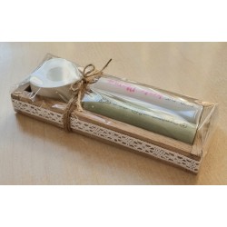 Kerzen Set " Danke für alles/Für die beste Mama "  weiss/mint