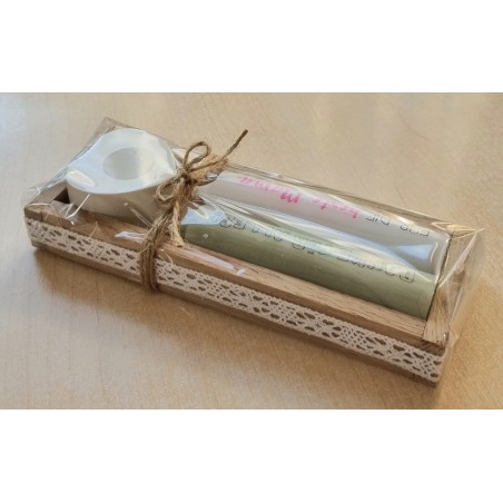 Kerzen Set " Danke für alles/Für die beste Mama "  weiss/mint