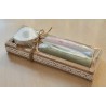 Kerzen Set " Danke für alles/Für die beste Mama "  weiss/mint