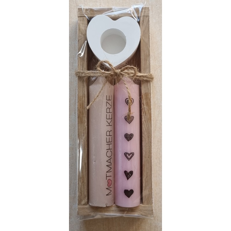 Kerzen Set " Mutmacherkerze "  rosa/blassrosa