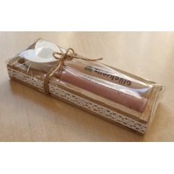 Kerzen Set " Glückslicht/Glückspilz "  rosa/creme