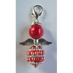 Perlen Engel Glitzer/Stass rot