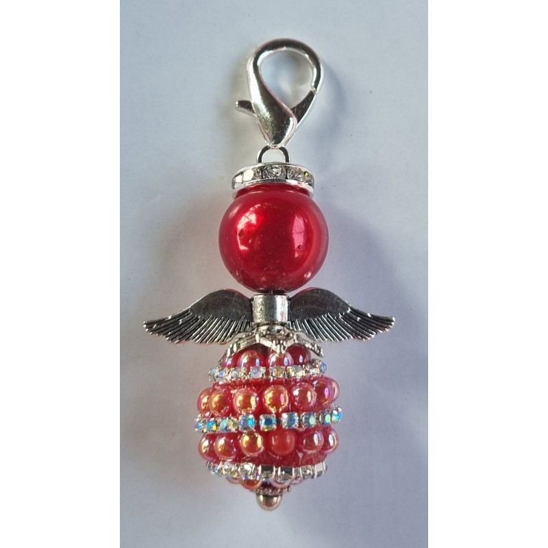 Perlen Engel Glitzer/Stass rot