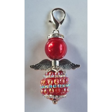 Perlen Engel Glitzer/Stass rot