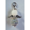 Perlen Engel Glitzer/Stass grau/weiss