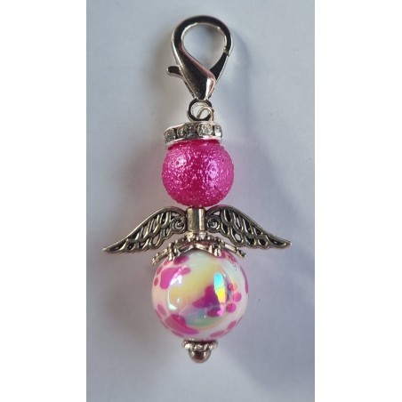 Perlen Engel mit Pfoten pink
