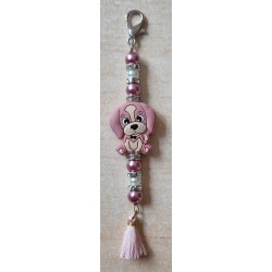 Schlüsselanhänger Hund rosa
