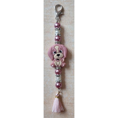 Schlüsselanhänger Hund rosa