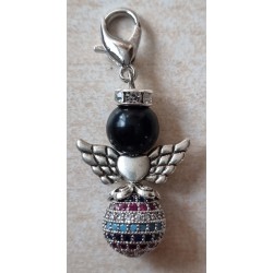 Strassperlen Engeli schwarz/silber/bunt