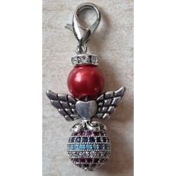 Strassperlen Engeli rot/silber/bunt