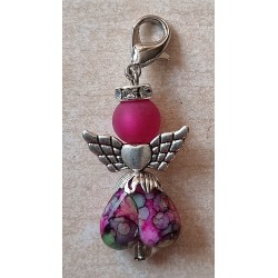 Herz Perlen Engel pink/bunt