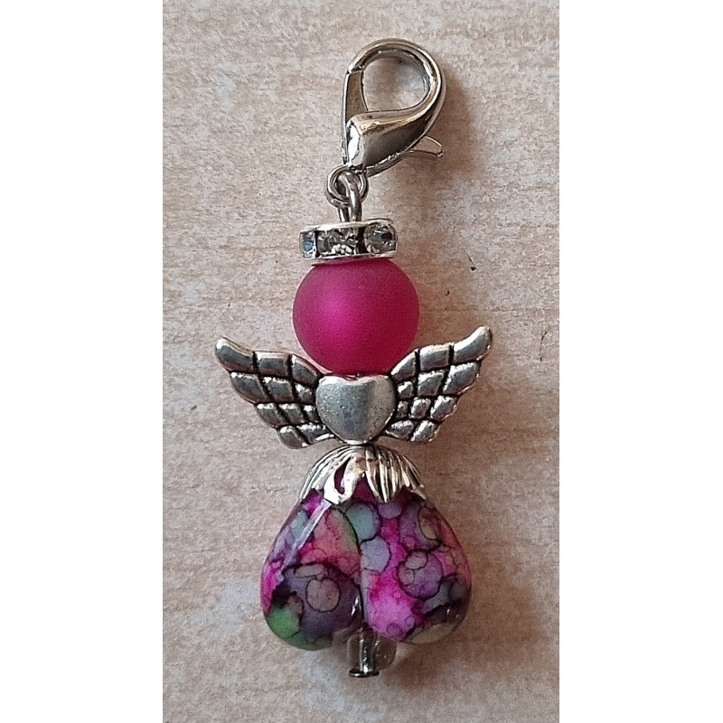 Herz Perlen Engel pink/bunt