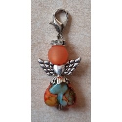 Herz Perlen Engel orange/bunt