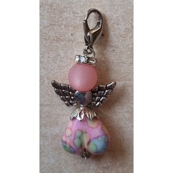 Herz Perlen Engel rosa/bunt