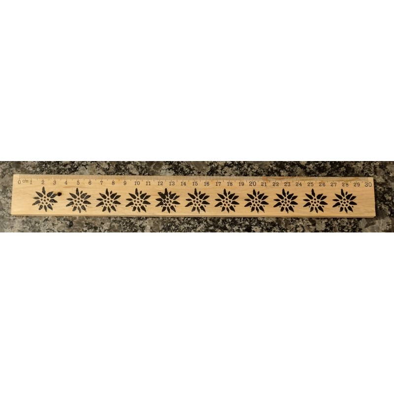 Holz Lineal Edelweiss schwarz