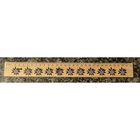 Holz Lineal Edelweiss schwarz