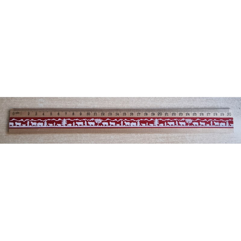 Holz Lineal Alpaufzug rot/weiss