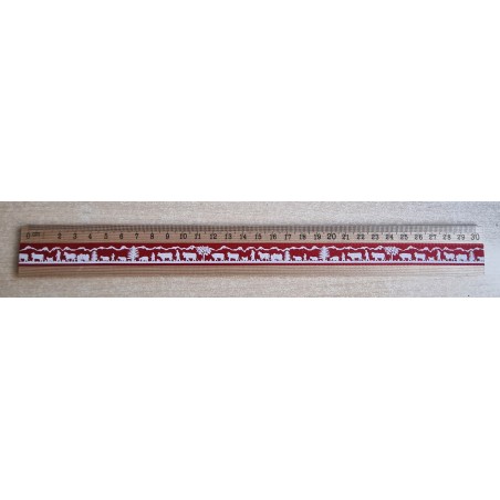 Holz Lineal Alpaufzug rot/weiss