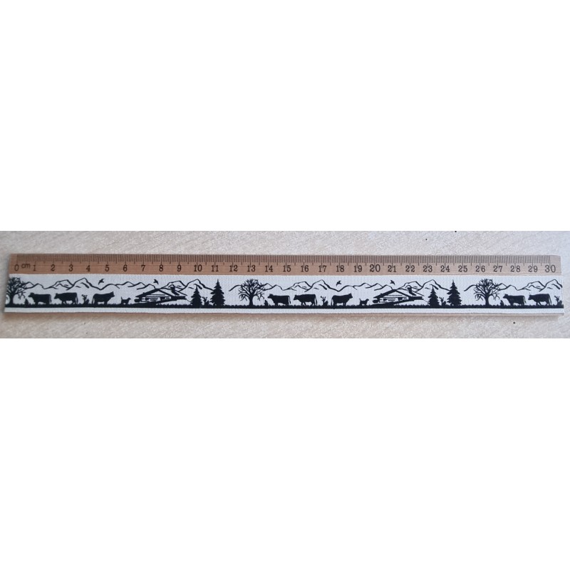 Holz Lineal Alpaufzug weiss/schwarz