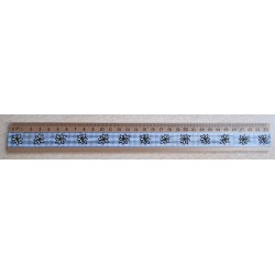 Holz Lineal Edelweiss hellblau/kariert