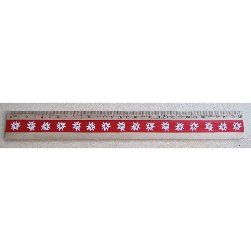 Holz Lineal Edelweiss rot