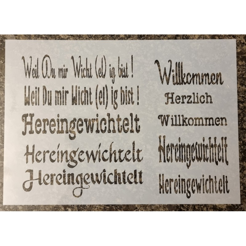 Schablone  " Du bist mir Wicht(el)ig"