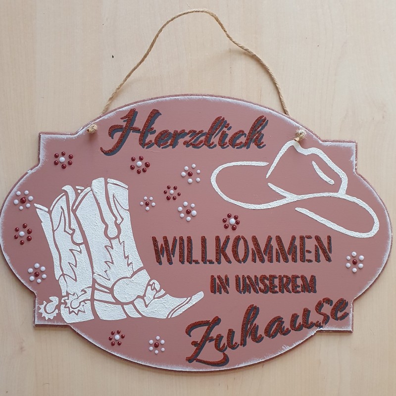 Schild  Herzlich Willkommen