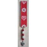 Lesezeichen Herz/Edelweiss rot