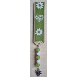 Lesezeichen Herz/Edelweiss grün