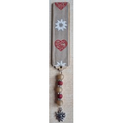 Lesezeichen Herz/Edelweiss beige