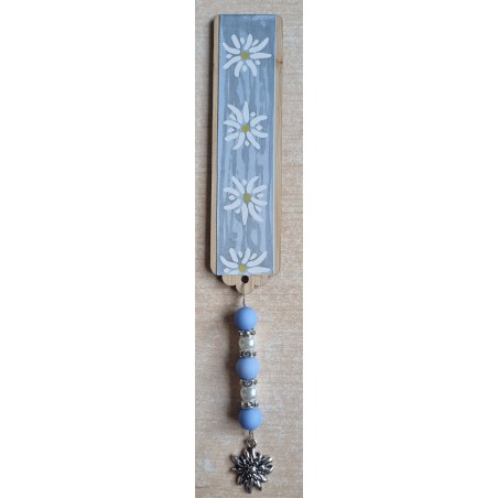 Lesezeichen Edelweiss/hellblau-weiss