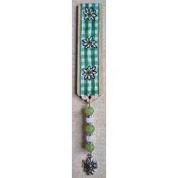 Lesezeichen Kariert/Edelweiss grün