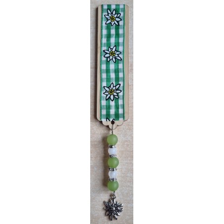 Lesezeichen Kariert/Edelweiss grün