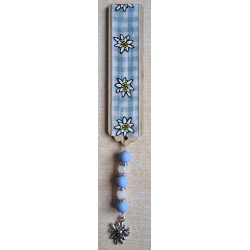 Lesezeichen Kariert/Edelweiss hellblau