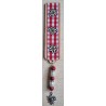 Lesezeichen Kariert/Edelweiss rot