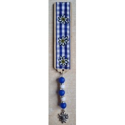 Lesezeichen Kariert/Edelweiss blau