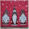 Serviette Drei Wichtel und Schneeflocken