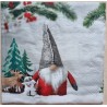 Serviette Wichtel mit Schneemann