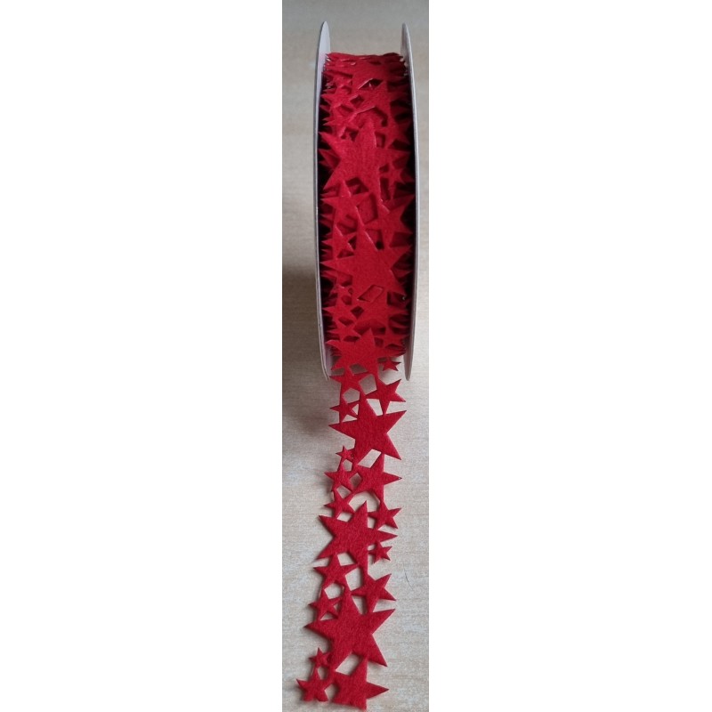 Filzband Sterne rot