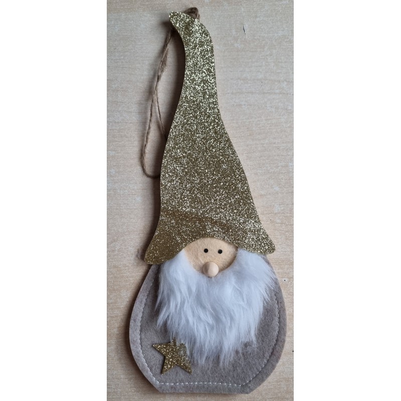 Wichtel Filz/Glitzer beige/gold