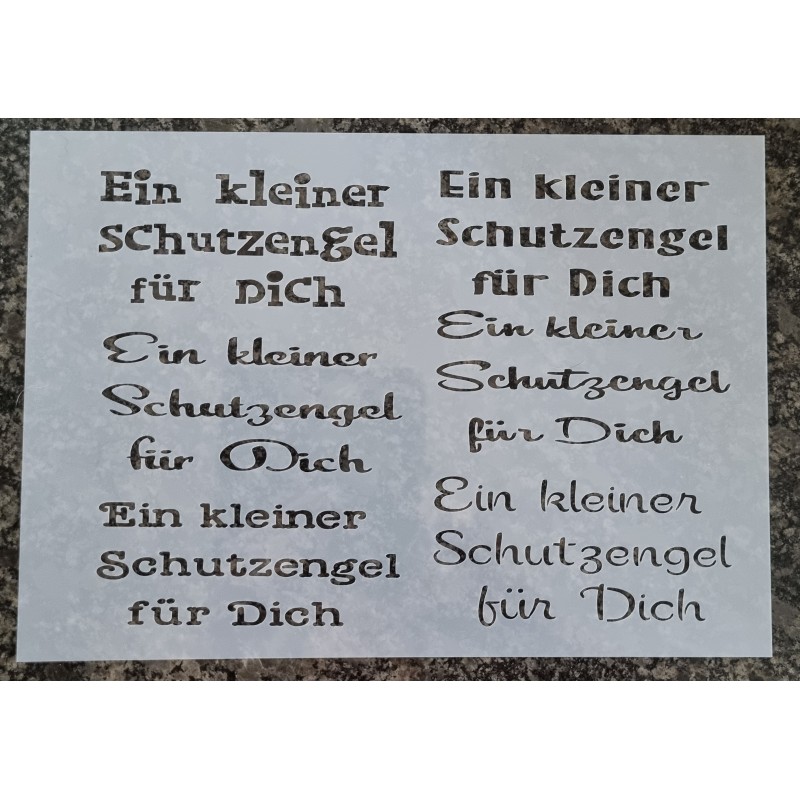 Schablone  " Ein kleiner Schutzengel für Dich "