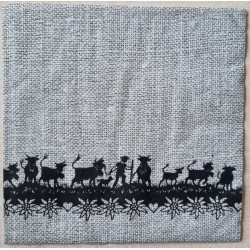 Serviette Alpaufzug grau/beige