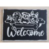 Schild " Welcome "  Hunde/schwarz