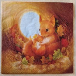 Serviette Eichhörnchen mit Jungem