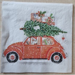 Serviette VW Käfer/Weihnachtsbaum