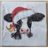 Serviette Kalb mit Weihnachtsmütze
