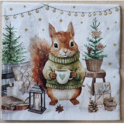 Serviette Eichhörnchen im Pullover