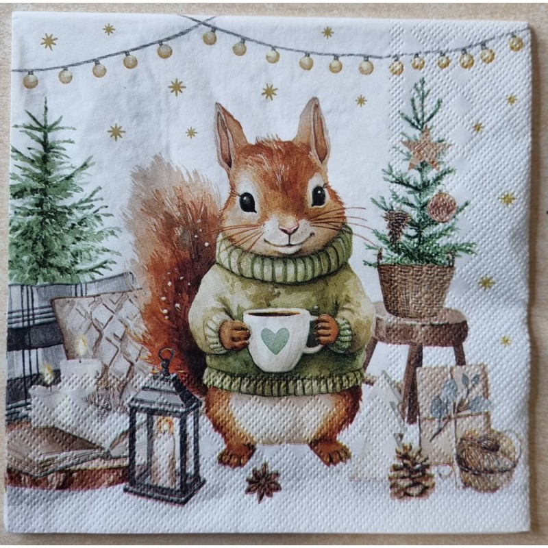 Serviette Eichhörnchen im Pullover