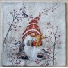 Serviette Wichtel mit Kaninchen und Vögel